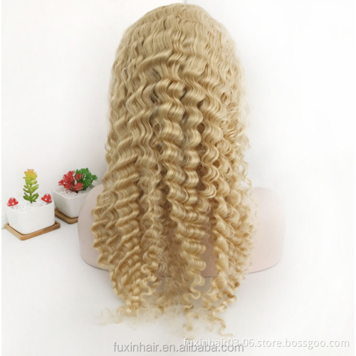 150% Deep Wave 613 Blonde Hd Lace Front Wig 13x4 Transparent Lace Frontal Human Hair Wig 613 Full Frontal Wig